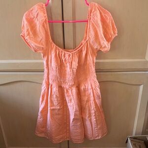 Sunday Best Coral Gathered Dress